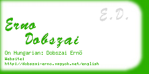 erno dobszai business card